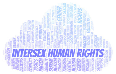 Obraz premium Intersex Human Rights - type of discrimination - word cloud.