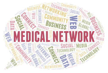 Obraz premium Medical Network word cloud.