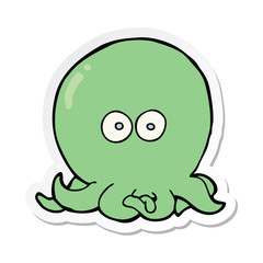 sticker of a cartoon octopus