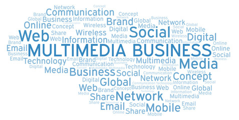 Multimedia Business word cloud.
