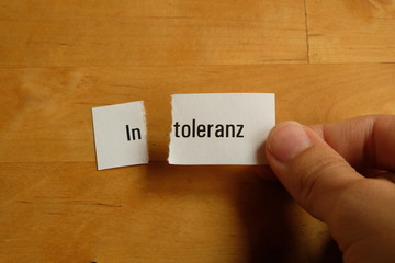 Intoleranz Toleranz