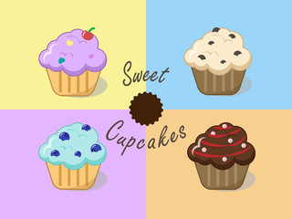 Four cupcakes