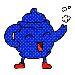 cartoon doodle of a blue tea pot