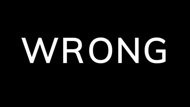 From the Glitch effect arises text WRONG. Then the TV turns off. Alpha channel Premultiplied - Matted with color black