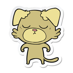 sticker of a cute cartoon dog