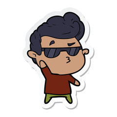 sticker of a cartoon cool guy