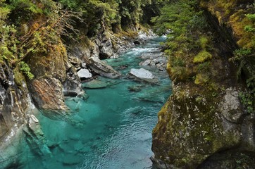 Fototapeta na wymiar Blue Pools of Haast Pass, South Island, New Zealand