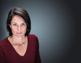 Studio portrait of a beautiful brunette woman