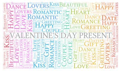 Valentine's Day Present word cloud.