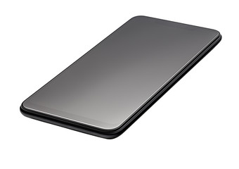 black smartphone isolated on white background