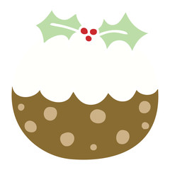 quirky hand drawn cartoon christmas pudding