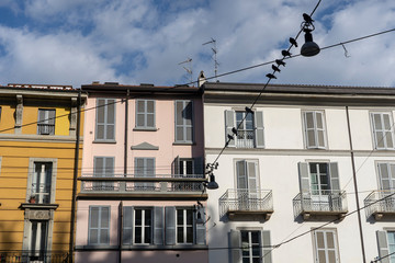Fototapeta na wymiar Historic houses in Milan (Italy)