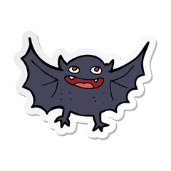 sticker of a cartoon vampire bat