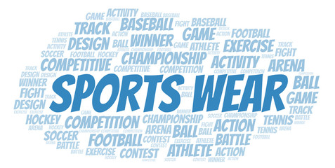 Obraz premium Sports Wear word cloud.