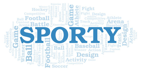 Fototapeta premium Sporty word cloud.