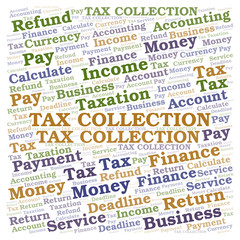Tax Collection word cloud.