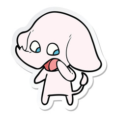 sticker of a cute cartoon elephant