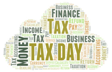Tax Day word cloud.