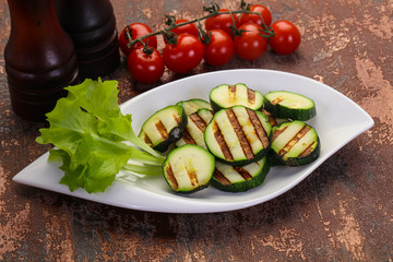 Vegan cuisine - grilled zucchini