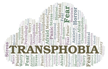 Obraz premium Transphobia word cloud.