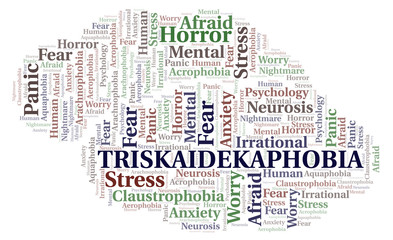 Obraz premium Triskaidekaphobia word cloud.