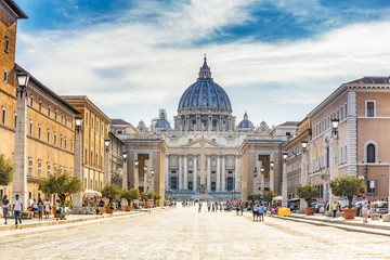 View on the Vatican in Rome, Italy. Travel and architectural background. - obrazy, fototapety, plakaty