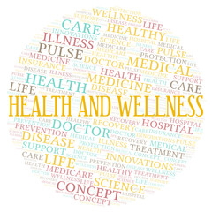 Health And Wellness word cloud.