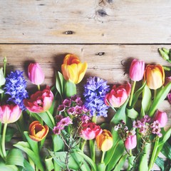 Blumenstrauß  Frühling - bunt Blumen - Muttertag Ostern Hintergrund