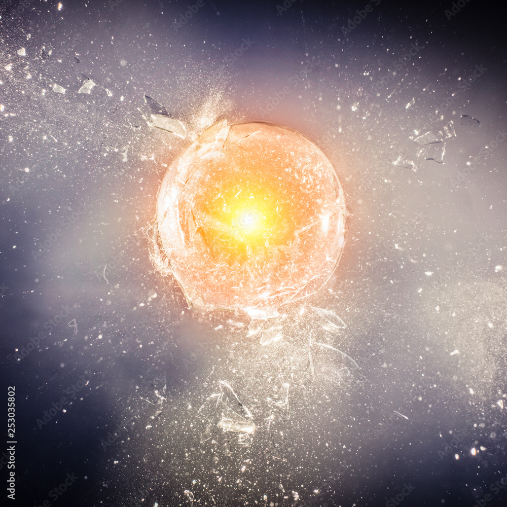 Poster real exploding glass sphere