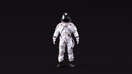 Astronaut Advanced Crew Escape Suit with Black Visor and White Spacesuit with Neutral White lighting Front 3d illustration 3d render © paul
