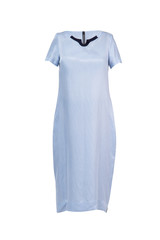  female, summer, light dress on a transparent mannequin, on a 100% white background, for use in design