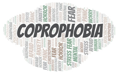 Fototapeta premium Coprophobia word cloud.