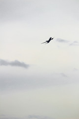 Jet airplane flying in the sky