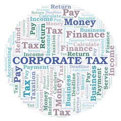 Corporate Tax word cloud.