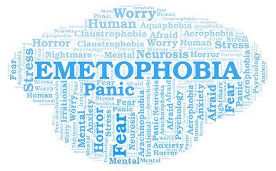 Obraz premium Emetophobia word cloud.
