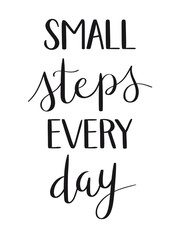 SMALL STEPS EVERY DAY hand lettering banner