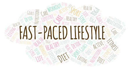 Obraz premium Fast-Paced Lifestyle word cloud.