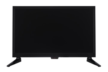  View of widescreen internet tv monitor isolated on white background
