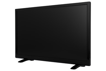  View of widescreen internet tv monitor isolated on white background