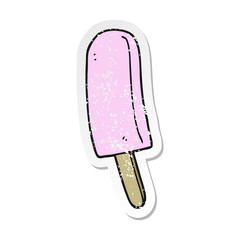 retro distressed sticker of a cartoon ice lolly