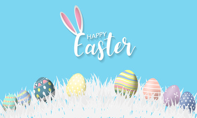 Happy Easter background. Vector illustration.