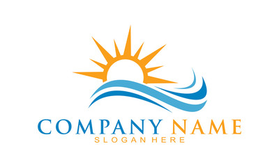 Fototapeta premium Wave and the sun logo