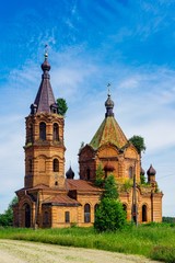 old church with a bell tower in the village