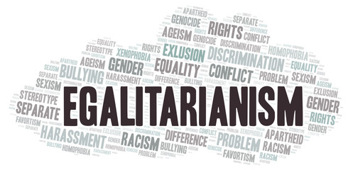 Egalitarianism - type of discrimination - word cloud.