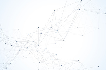 Futuristic abstract vector background blockchain technology. Peer to peer network business concept. Global cryptocurrency blockchain vector banner. Wave flow