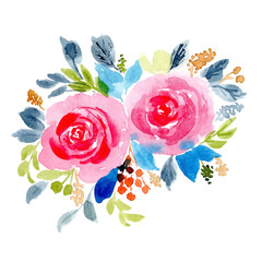 beautiful pink floral bouquet watercolor.zip