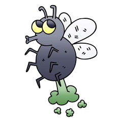 quirky gradient shaded cartoon fly