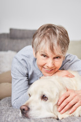 Love of animals with senior woman