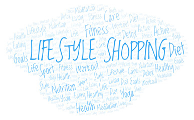 Fototapeta premium Lifestyle Shopping word cloud.