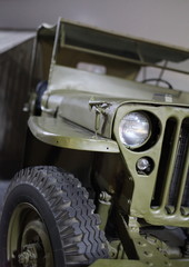 Off-road american army vehicle close up